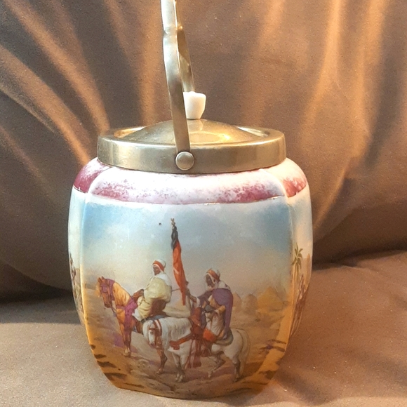 Antique Biscuit Barrel Arab style 1930s - Picture 2 of 6